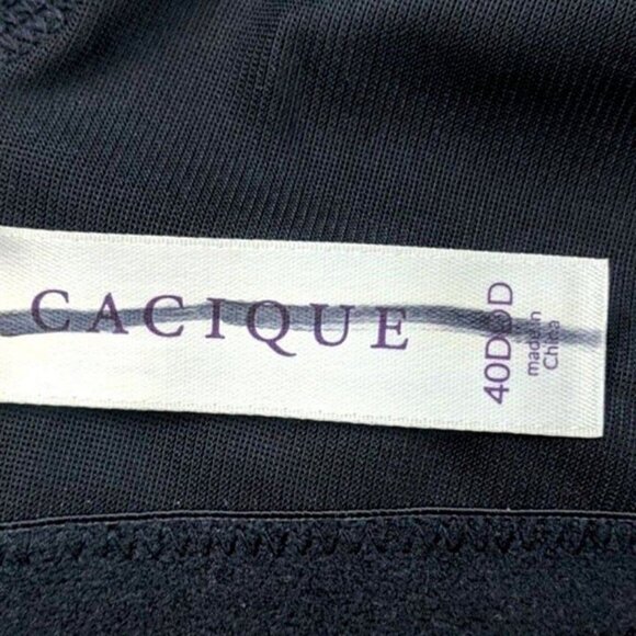 Lane Bryant Cacique Bra Backsmoother Lightly Lined Balconette Size 40DDD Black - Picture 6 of 9